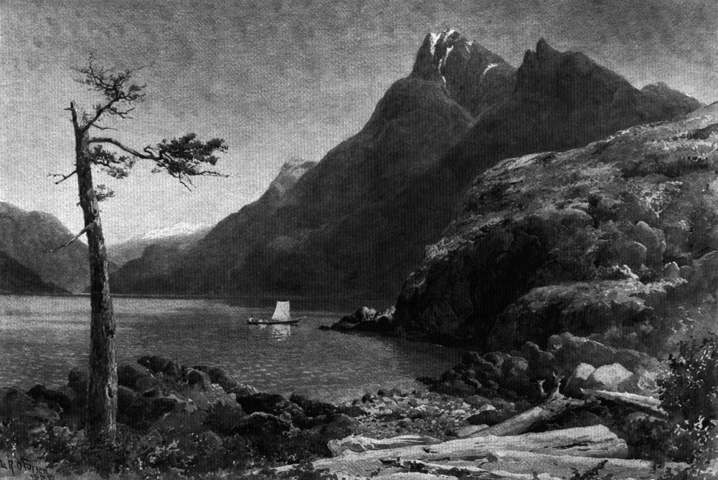 Watercolour of Northern Howe Sound, by L.R. O'Brien 1888