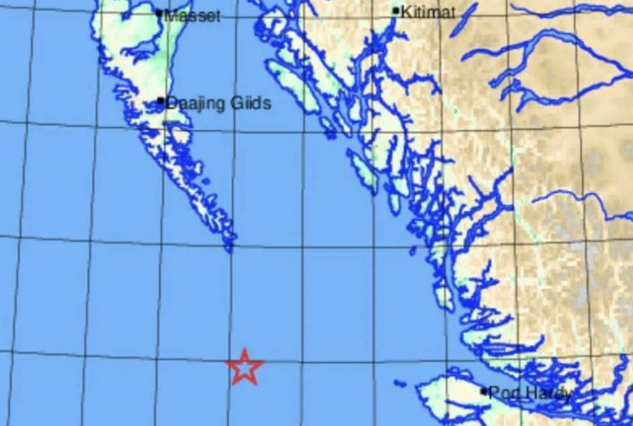 A 4.1 magnitude earthquake struck early in the morning off northern Vancouver Island